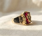 Rectangle Birthstone High School Class Ring Custom Graduation Gift In 925 Silver