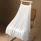 Women Vintage Midi Skirt Wide Elastic Waistband High Waist Pleated A-line