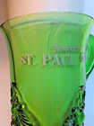 Antique Green Depression Glass Souvenir Cup St Paul Minnesota Vintage