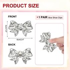 1 Pair Rhinestone Shoe Clips Detachable Classic Bow Heels Accessories Silver