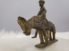 Antiques Brass Art Sculpture Antique Man Riding A Donkey Indian Hand Engraved