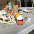 Minime Artist Panda Figurine With Yellow Beret And Paint Palette