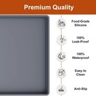 19  X 12  Extra Thick Silicone Mat Waterproof With Raised Edge  Gray