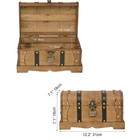Vintage Wooden Treasure Chest Decorative Box With Lock  12   Brown