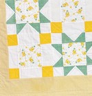 Baby Quilt Yellow Green Handmade Patchwork Crib Blanket 38  X 42  Boys Girls New
