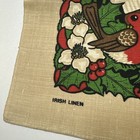 Vtg Ulster Irish Linen Tea Towel Wall Hanging Christmas Fare Made In Ireland New