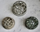 Vintage Metal Domed Cage Flower Frogs Lot Of 3