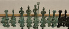 Set 1960s Italian Chess Pieces  Brutalist Etruscan Sculptures Mid Century Modern