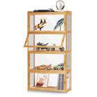Wooden Acrylic Display Case Toys Figure Book Shelf 55  Compartment Boxes   4 Tiers