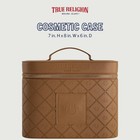 Women s Makeup Bag  Large Travel Cosmetic Case Organizer With Mirror  Brown