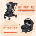 Baby Trend Sit N  Stand Stroller W canopy   Ez-lift Plus Infant Car Seat  Stormy