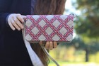 Natural Cotton Beige Bag  Magnetic Snap  2 Inside Pockets 