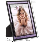 Purple Stained Glass Picture Frame For Home D  cor Office Desk Table Top 5x7