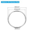2pcs 3  Metal O Rings 304 Stainless Steel Smooth Round Rings 5mmx80mm
