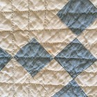 Antique Hand Made Irish Chain Cotton Quilt Blue And Cream 62  X 82 