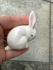 Vintage Rabbit Figurine Set Of 3 White Ceramic Small 2   -3    Cute Bunnies Glossy