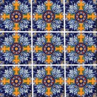 Mexican Tile Folk Art Handmade Talavera Backsplash Handpainted Mosaic   C290