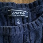 Lands  End Boys Blue Cable-knit Crew Neck Pullover Sweater Long Sleeve Xl