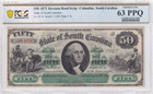 1872  50  20  10  2 Obsolete  Columbia  South Carolina  Set Of 4 Notes  Scrip