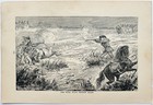 1888 Duel With Yellow Hand Wood Engraving Buffalo Bill Wild West Victorian A1d