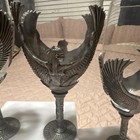 Fantasy Dragon Wing Goblet Drinking   Wine Glasses Set Of 3 W  Clear Inserts