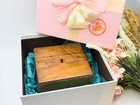 Antique Victorian Walnut Perfume Bottle Box With Two Glass Bottles  Scent Casket