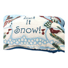 Let It Snow Pillow Snowmen Blue 13 X 9 