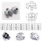 Aluminium Extrusion Profile T Slot Foot Castor Support End Connector M8 M10 M12