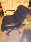 Vintage 1983 Charles Pollock For Knoll Navy Blue Hopsack Fabric W tag Mcm