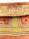 Rare Antique Leather Moroccan Berber Satchel Bag Hand Embroidered Orange Vintage