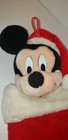 Vtg Disney Mickey Mouse 3d Head Plush Christmas Stocking Santa s Best 20  Kids