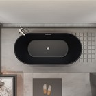 67  Fluted Style Freestanding Bathtub  Black Deep Soaking Acrylic Bathroom Tub