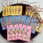 Vintage Unused Christmas Gift Tag Card Lot Of 27 With Red String Ties Girl Cat