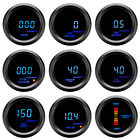 2  52mm Led Digital Boost Water oil Temp pressure tachometer volt Gauge For Car