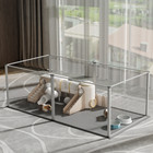 Strong Pet Playpen Clear Acrylic Whelping Box Cage Kennel W  Pad Dog Cat Rabbit