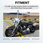 Touring Extended Clutch Throttle Cable Brake Line For 2000- 06 No Cruise 14  Bar