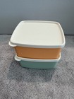 New Tupperware Retro Square Round Small Containers   Set Of 2   1  3 4  Cups