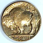 1934-d  Rare Date Buffalo Nickel Gem Bu Rainbow Toned Lovely Color