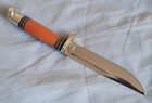 Western Usa 61-76 Orange Handle 8  Fixed Blade Knife W case Unused mint