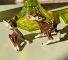 Vtg 2 Bone China Deer fawn Figurines 1 5 8  X 2    1 5  X 1 75 