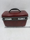 Vtg 1960s Samsonite Silhouette Hard Train Case Maroon Red Vanity Luggage W  Key