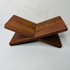 Handmade Wooden Folding Book Stand Dark Walnut Stain Cookbook Bible Holder 11 5 