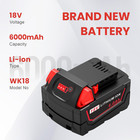 6 0ah 18v Battery And N18-n14 Charger Compatible For Milwaukee M-18 Battery Wk18