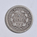 1857 Seated Liberty Dime   Nice Blue Toned Vf 