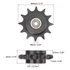 Idler Sprocket  6mm Bore 1 2  Pitch 12 Tooth  Carbon Steel With 2 Insert Bearing