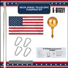 20    25  Delta Pin-lock Telescoping Flag Pole  silver 