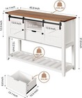 Redlife Farmhouse Console Table Entryway Table With Drawer   Sliding Barn Doors
