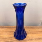 Vintage Cobalt Blue Glass Fluted Bud Vase Paneled Flared Rim Made In Usa 9 25 