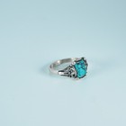 Rectangular Turquoise Sterling Silver Ring     Vintage Southwestern Style Size 7