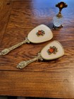 Vintage Stylebuilt 24k Gold Plated Vanity Set Brush And Handheld Mirror Perfume